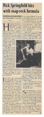 Springfield, Rick / Hits With Soap-Rock Formula / 1981
