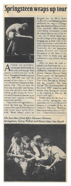 Springsteen, Bruce / Springsteen Wraps Up Tour / 1981