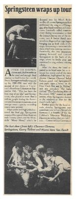 Springsteen, Bruce / Springsteen Wraps Up Tour / 1981