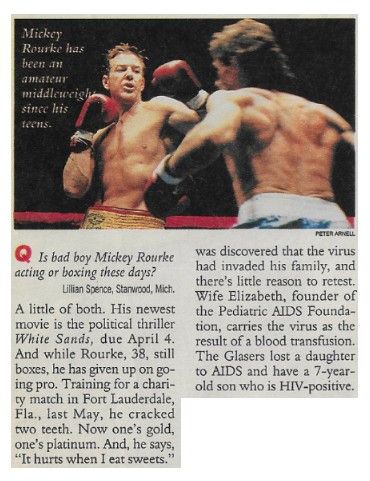Rourke, Mickey / Acting or Boxing / 1992