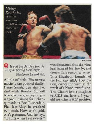 Rourke, Mickey / Acting or Boxing / 1992