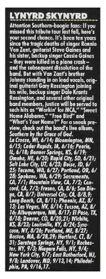 Lynyrd Skynyrd / Tour Dates and Story / 1988