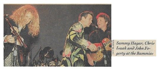 Fogerty, John / Bammy Awards--with Sammy Hagar-Chris Isaak / 1989