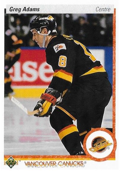Adams, Greg / 1990-91 Vancouver Canucks / Upper Deck #342 / Canadian