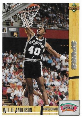 Anderson, Willie / 1991-92 San Antonio Spurs / Upper Deck #282