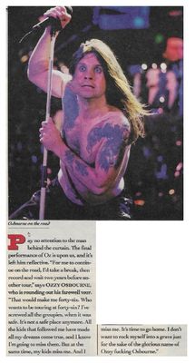 Osbourne, Ozzy / Osbourne On the Road / 1992