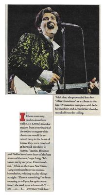 Lang, K.D. / Austin, TX / 1992