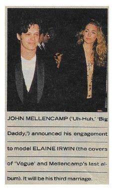 Mellencamp, John / Announced His Engagement / 1992