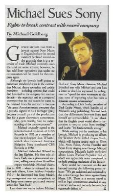 Michael, George / Michael Sues Sony / 1993