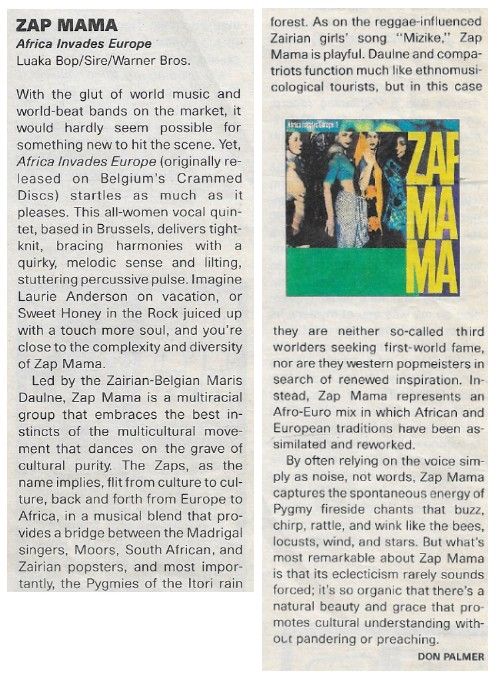 Zap Mama / Africa Invades Europe / 1992