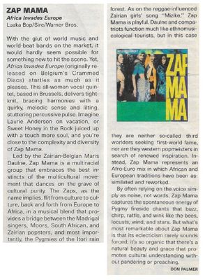 Zap Mama / Africa Invades Europe / 1992