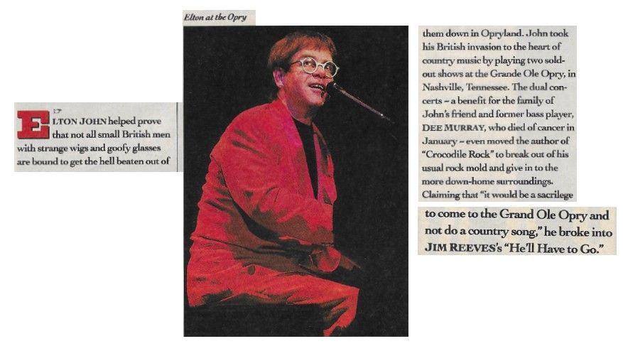 John, Elton / Nashville, TN--Dee Murray Tribute / 1992