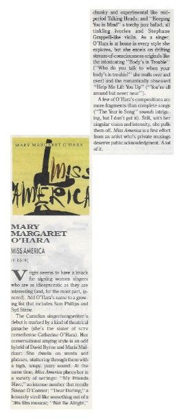 O'Hara, Mary Margaret / Miss America / 1989