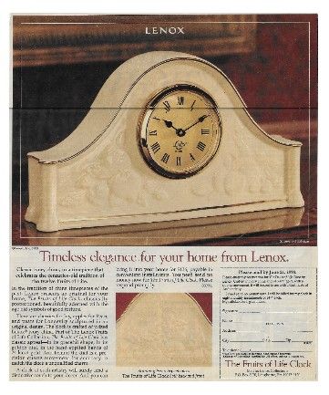 Lenox / The Fruits of Life Clock / 1993