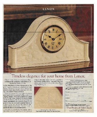 Lenox / The Fruits of Life Clock / 1993