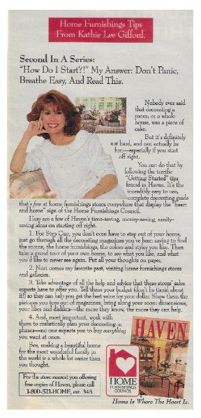 Gifford, Kathie Lee / Home Furnishings Council / 1993