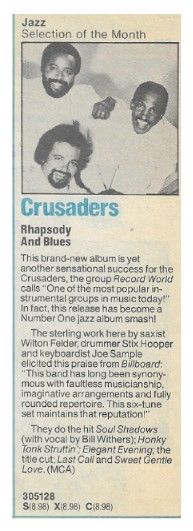 Crusaders, The / Rhapsody and Blues / 1980