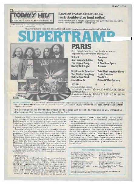 Supertramp / Paris / 1980