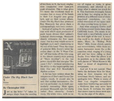 X / Under the Big Black Sun / 1982