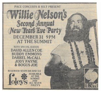 Nelson, Willie / Second Annual New Years Eve Party / 1976
