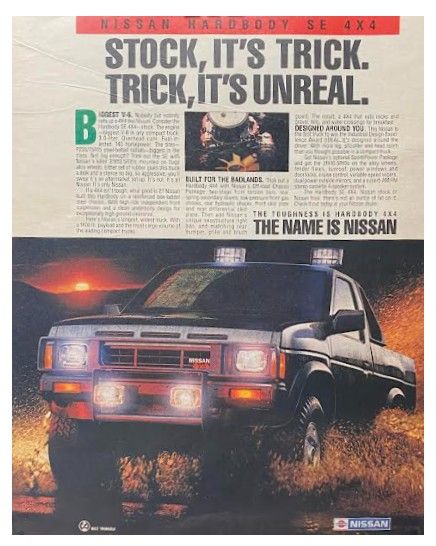 Nissan / Nissan Hardbody SE 4X4: Stock, It's Trick / 1987