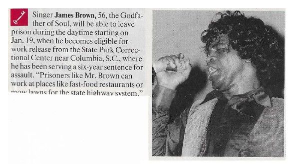 Brown, James / Will Be Able to Leave Prison / 1990