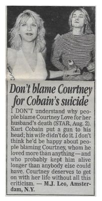 Nirvana / Don't Blame Courtney for Cobain's Suicide / 1994