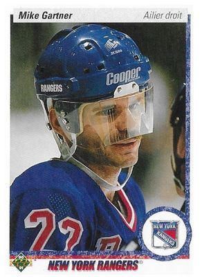 Gartner, Mike / 1990-91 New York Rangers / Upper Deck #277 - French