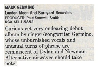 Germino, Mark / London Moon and Barnyard Remedies / 1986