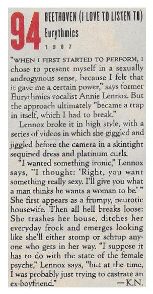 Eurythmics / Beethoven (I Love to Listen To) / 1987