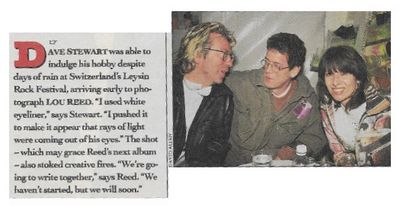 Reed, Lou / With Dave Stewart and Chrissie Hynde - Switzerland / 1992