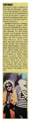 Eurythmics / Tour Dates and Story / 1986