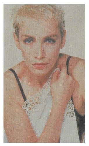 Eurythmics / Annie Lennox: Closeup--Holding White Lace Garment / 1980s