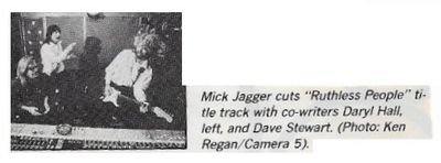 Jagger, Mick / Mick Jagger Cuts "Ruthless People" / 1986