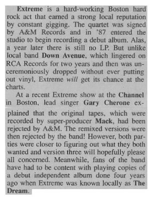 Extreme / Hard-Working Boston Hard Rock Act / 1988