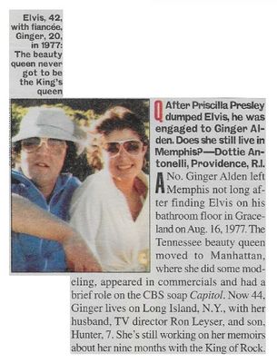 Presley, Elvis / Engaged to Ginger Alden / 2001