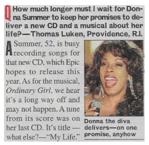 Summer, Donna / Busy Recording Songs / 2001