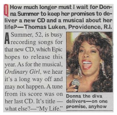 Summer, Donna / Busy Recording Songs / 2001