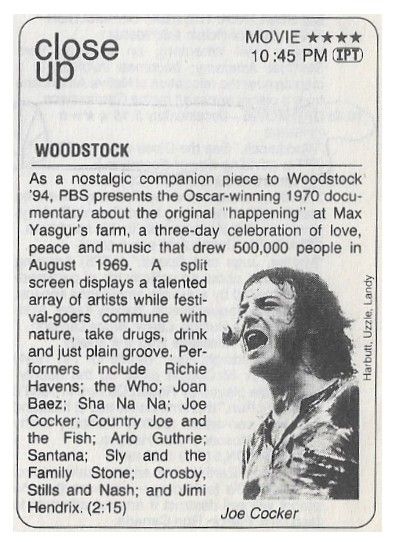 Cocker, Joe / Woodstock--Close Up / 1994