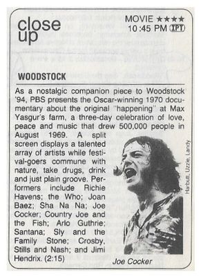Cocker, Joe / Woodstock--Close Up / 1994