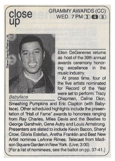 Babyface / Grammy Awards--Close Up / 1997