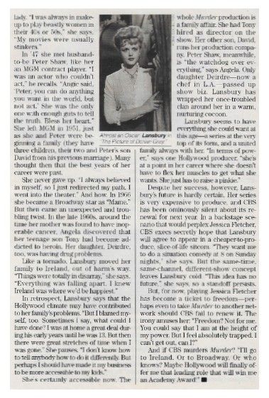 Lansbury, Angela / Almost an Oscar / 1992