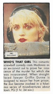 Madonna / Who's That Girl--HBO Exclusive / 1987