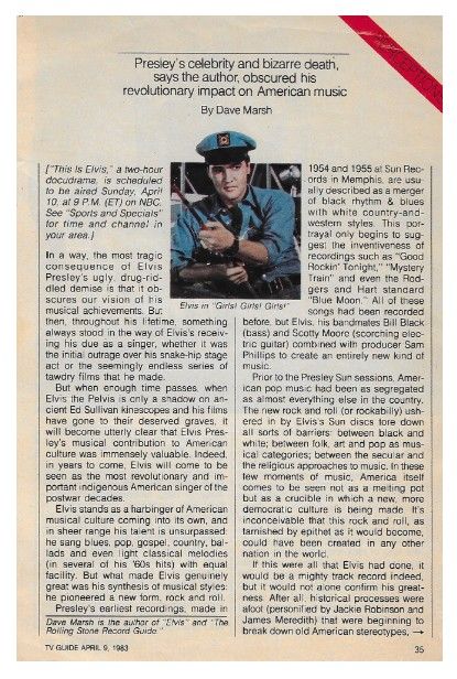 Presley, Elvis / Impact On American Music / 1983