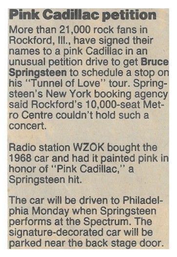Springsteen, Bruce / Pink Cadillac Petition / 1988
