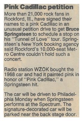 Springsteen, Bruce / Pink Cadillac Petition / 1988