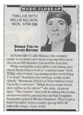 Nelson, Willie / TNN Live with Willie Nelson / 1997