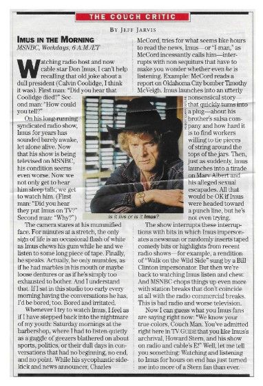 Imus, Don / Imus in the Morning / 1997