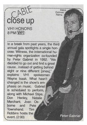 Gabriel, Peter / VH1 Honors / 1996