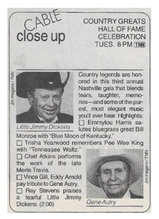 Dickens, Little Jimmy--Gene Autry / Country Greats Hall of Fame Celebration / 1996